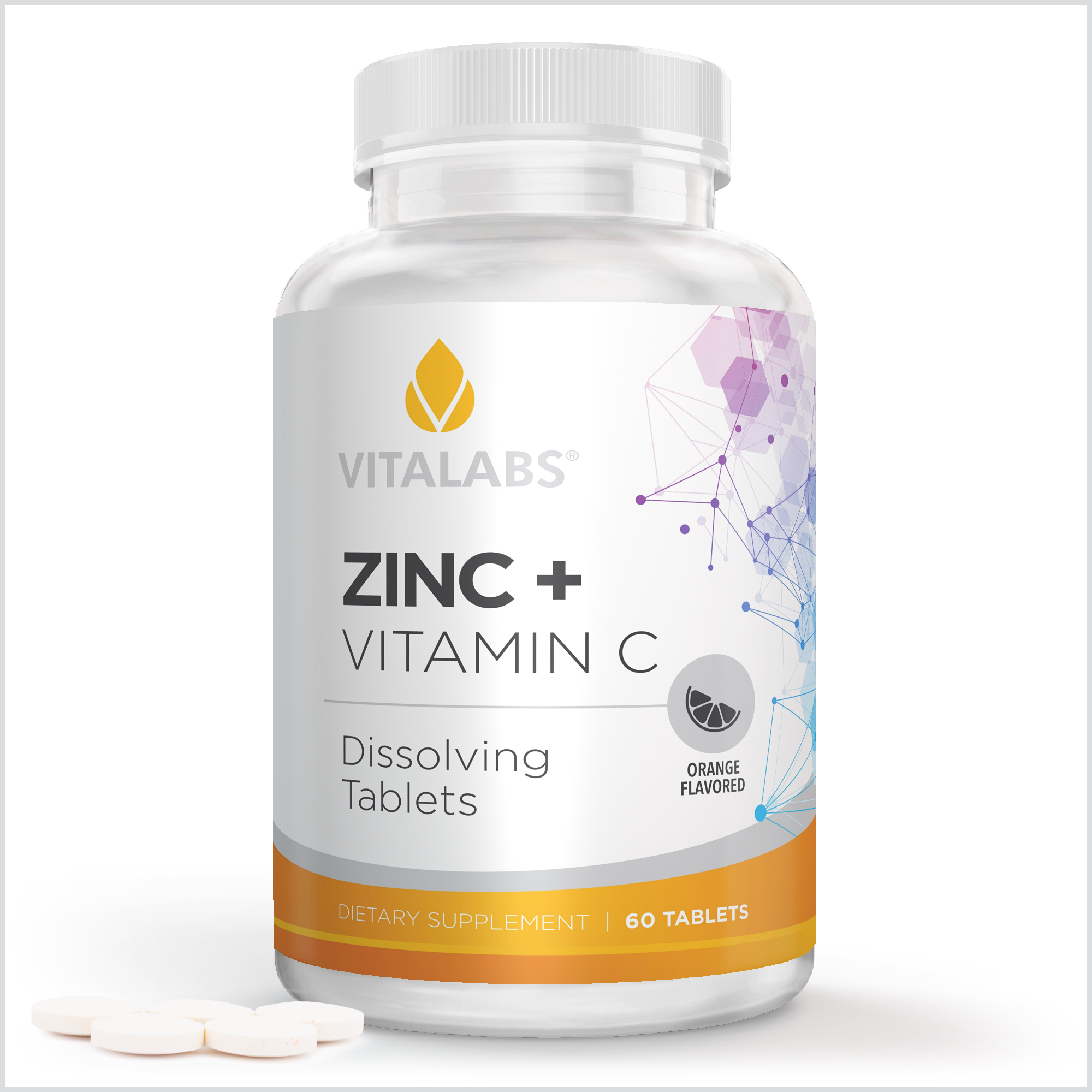 Private Label Zinc with Vitamin C Dissolving Tablets